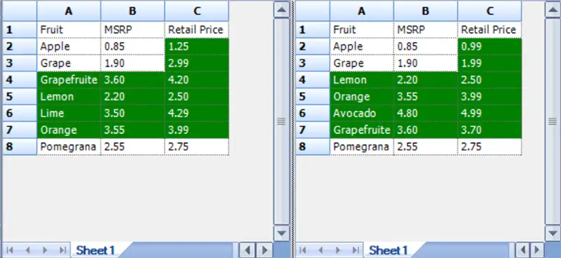 Spreadsheet Inquire 中的未排序数据