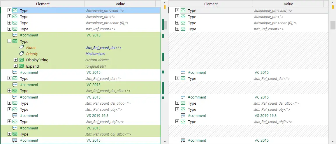 用 xlCompare 工具对比两个 XML 文件
