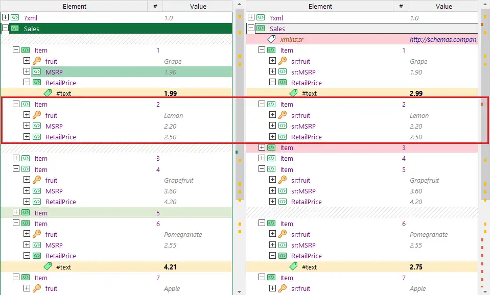对比 XML 文件时忽略元素名称与属性中的命名空间